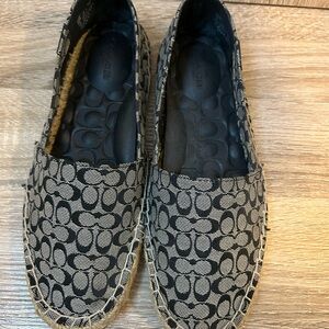 Coach Signature Black and Tan Espadrilles
